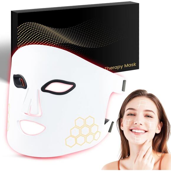 Red Light Therapy for Face, Infrared LED Face Mask Light Therapy 4 Light Wave
